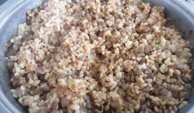 yeşil mercimekli bulgur pilavı