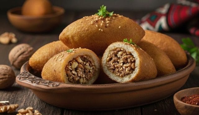 İçli köfte mis kokusu ile şık masa sunumlu.