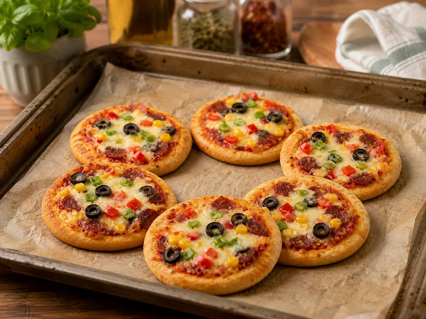 Puf Puf Kabaran Porsiyonluk Pizza Tarifi
