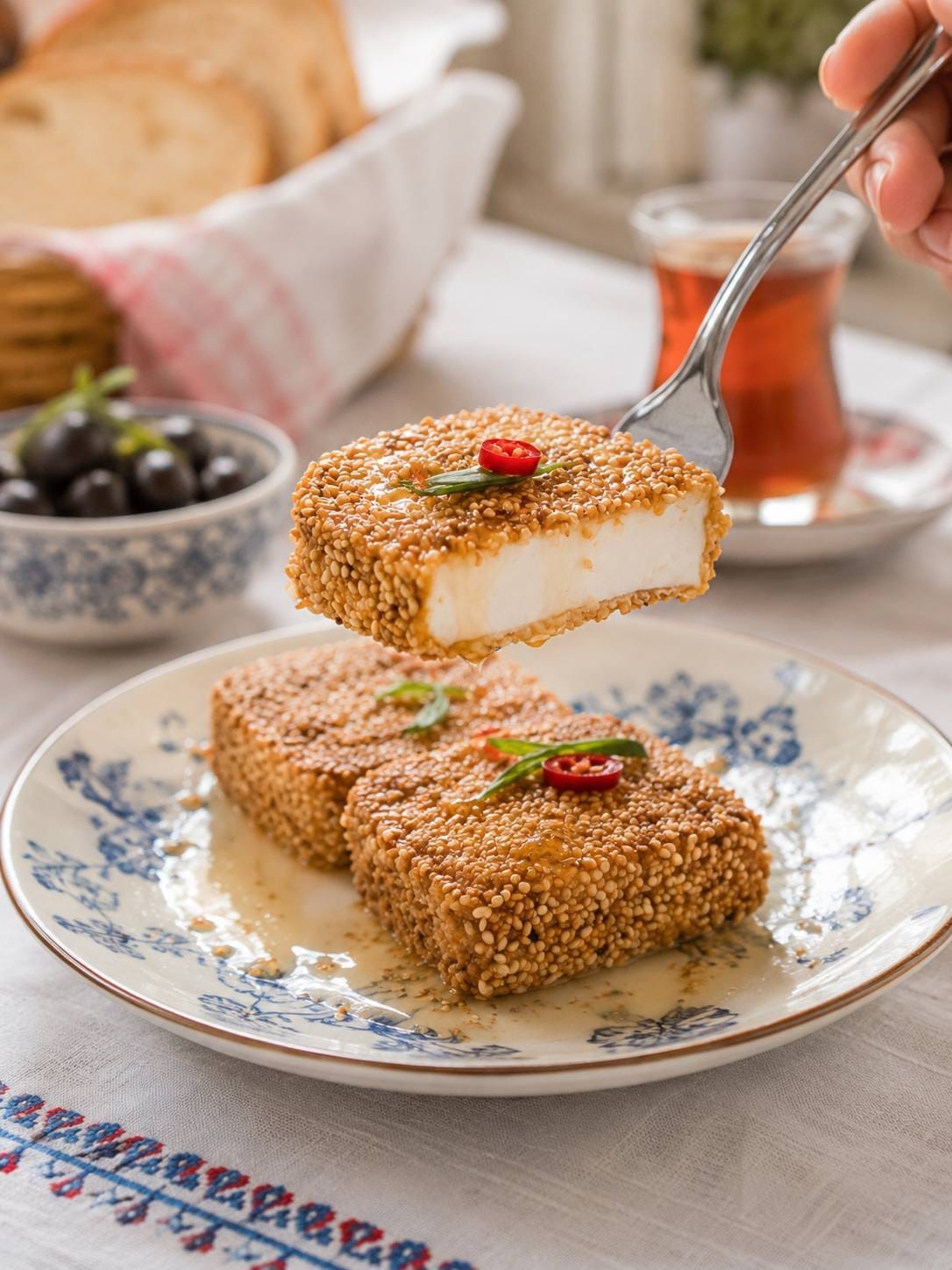 Ballı Ve Susamlı Saganaki Tarifi