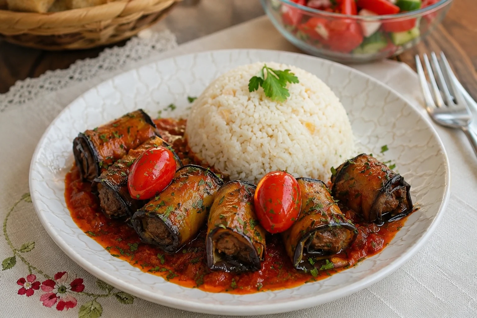 Köfteli Patlıcan Sarma Tarifi