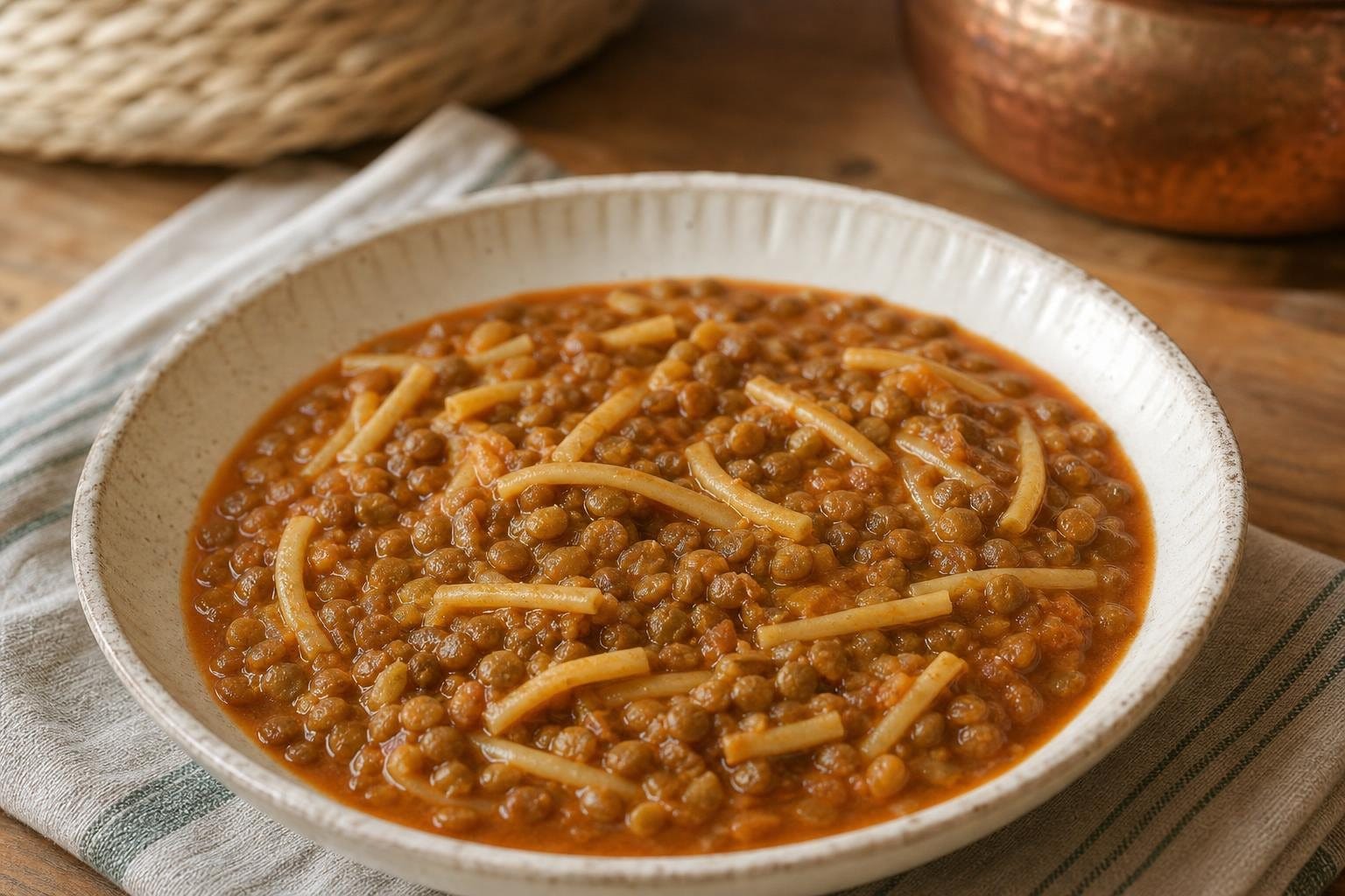 Erişteli Yeşil Mercimek Yemeği Tarifi