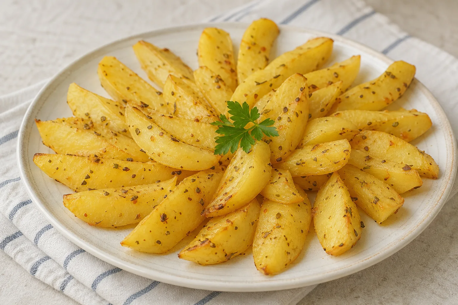 Fırında Yoğurtlu Patates Kızartması Tarifi