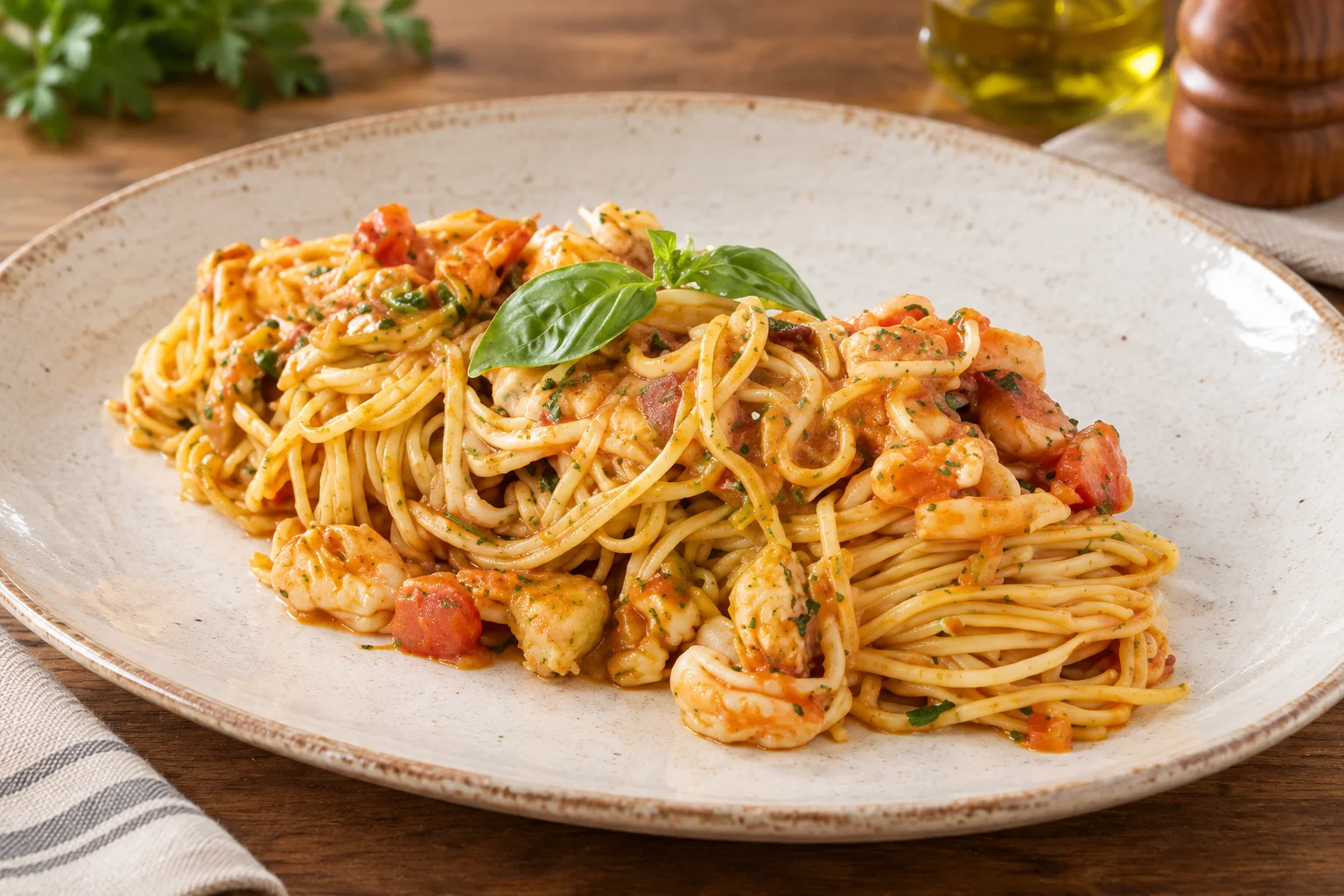 Karides ve Kalamarlı Tagliolini Tarifi