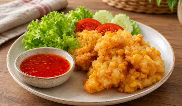 Çıtır kaplamalı sıcak mısır tempura