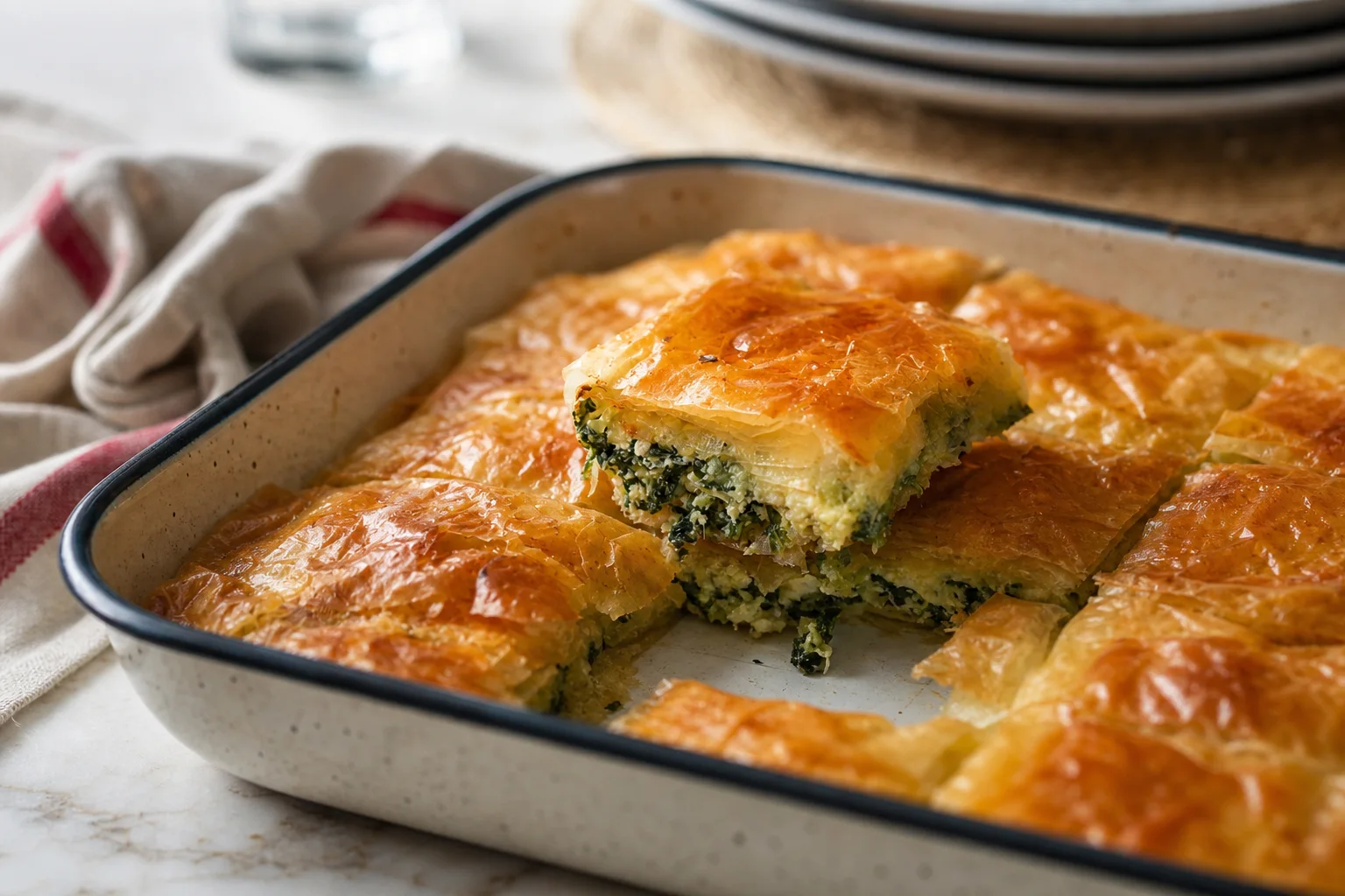 Pırasalı Ispanaklı Çıtır Börek (Baklava Yufkasından) Tarifi