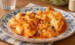 Beşamel sos ve kaşarla hazırlanmış Tavuklu Buğu Kebabı