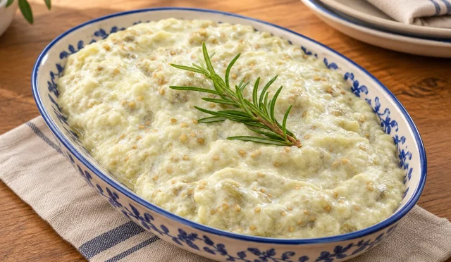 Sarımsaklı yoğurtla hazırlanmış köz patlıcan ezmesi