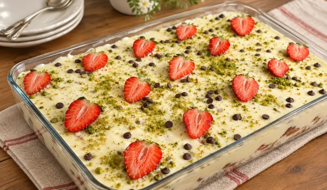 Çilekli ve beyaz çikolatalı 15 kişilik borcam pastası