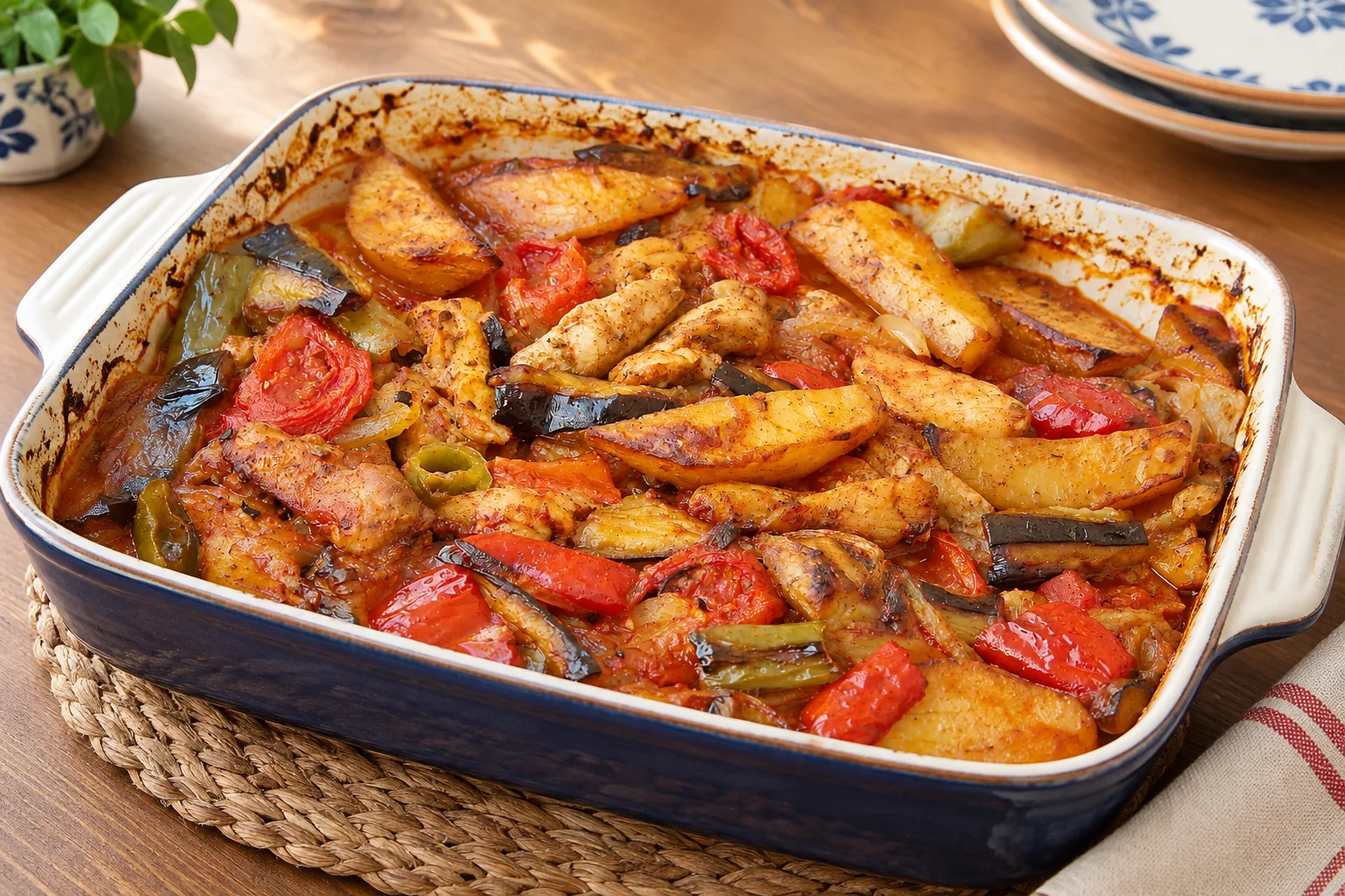 Tavuklu Tepsi Kebabı Tarifi